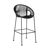 Casual 30" Indoor/Outdoor Bar Stool with Black Rope