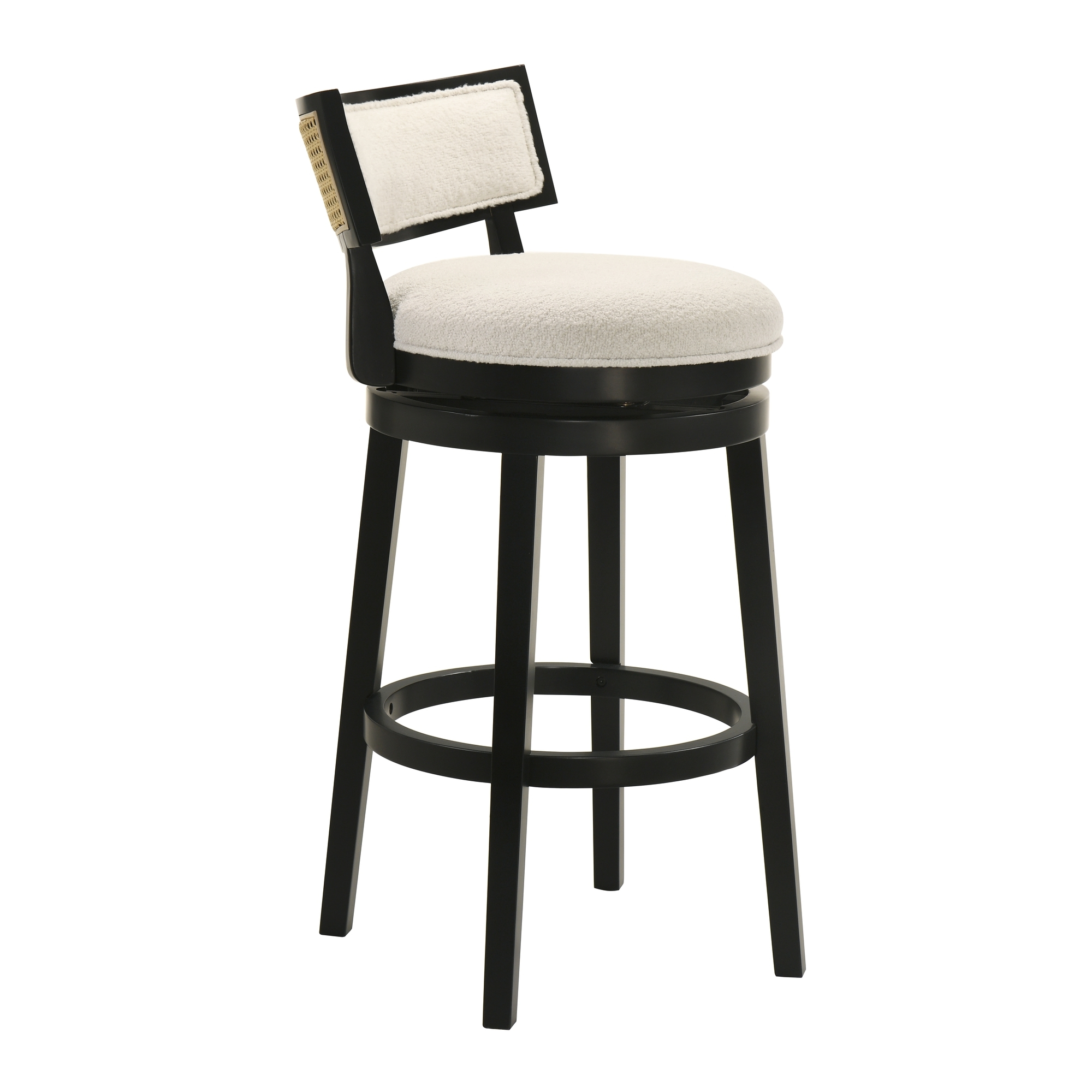 Armen Living Noely Upholstered Round Swivel Barstool