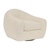 Casual Swivel Accent Chair with Barrel Shape