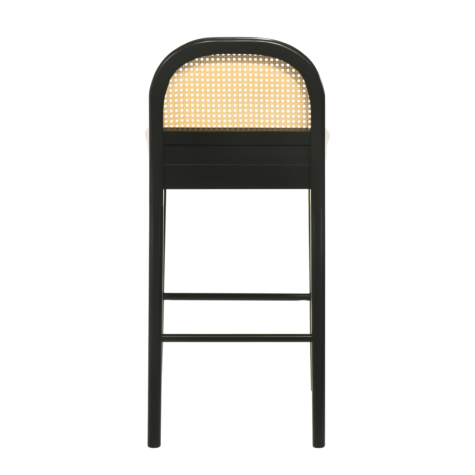 Armen Living Lucio Rounded-Back Barstool w/Upholstered Seat