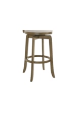 Armen Living Blair Farmhouse Full-Back Swivel Counter Stool with Upholstered Seat
