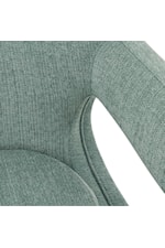 Armen Living Quinn Quinn Contemporary Adjustable Swivel Accent Chair in Polished Steel Finish with Spa Blue Fabric