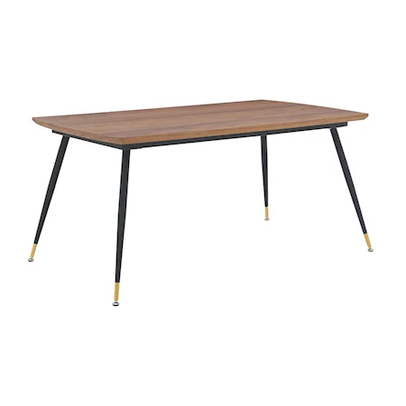 Messina Modern Walnut and Metal Dining Room Table
