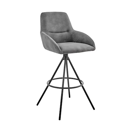 Contemporary Swivel Counter Stool with Metal Base
