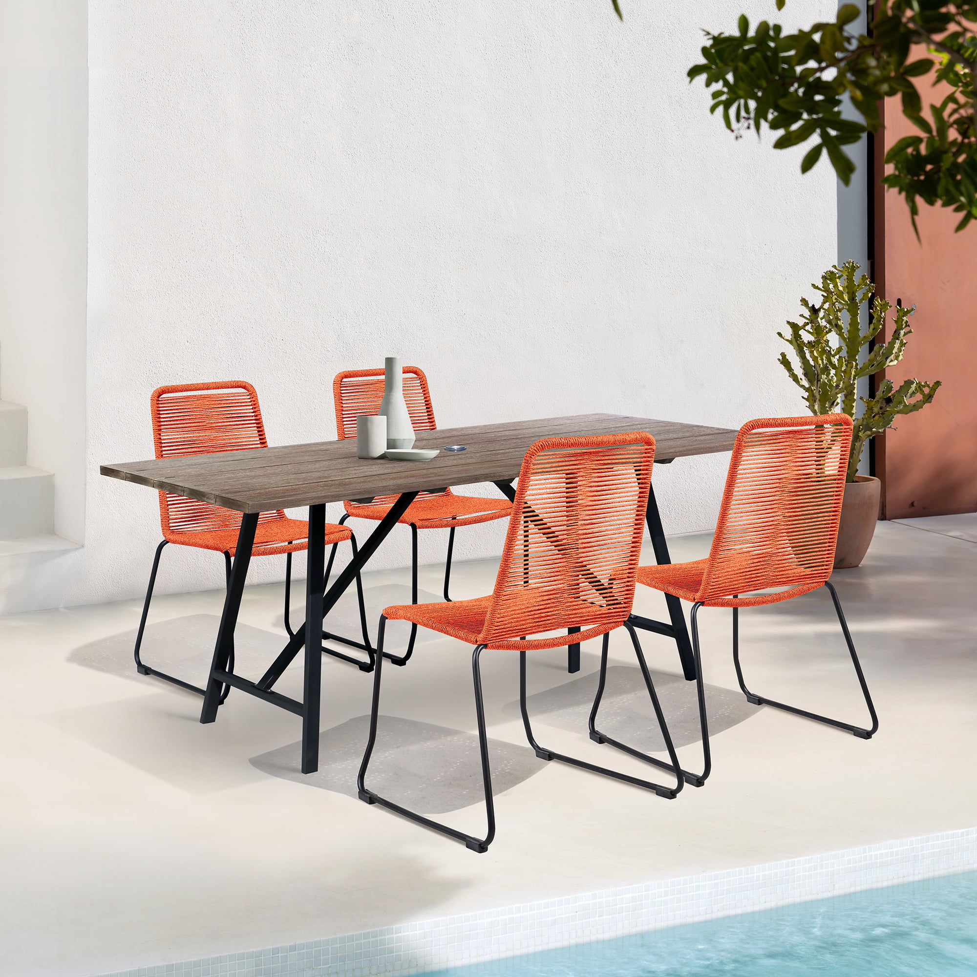 Armen Living Frinton / Shasta 5-Piece Outdoor Dining Set