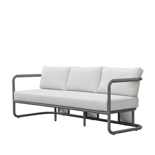Modern Coastal Outdoor 82" Sofa with Rope Accent