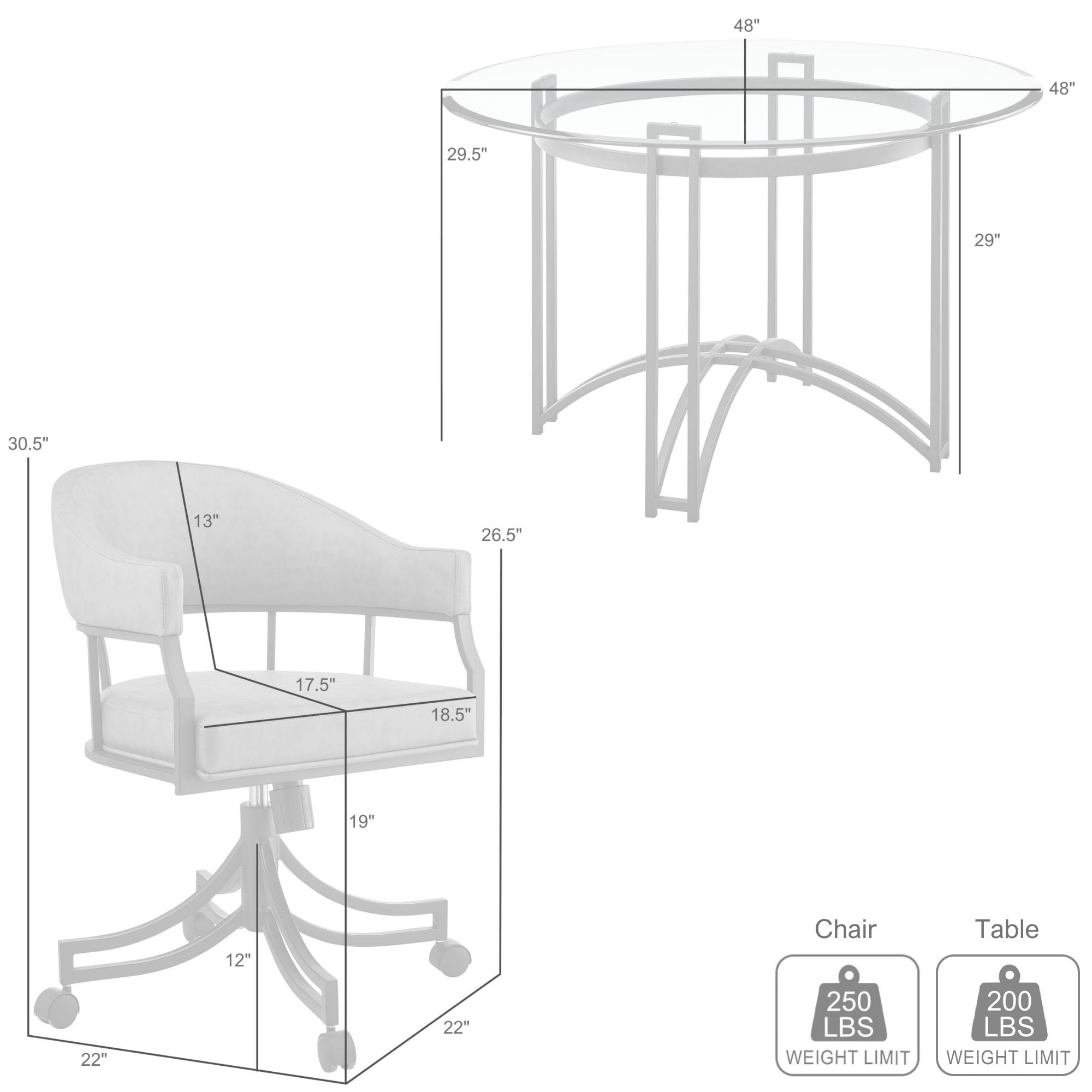 Armen Living Tibet 5-pc. Dining Set