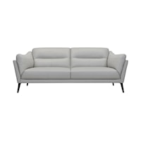 Mid-Century Modern Genuine Leather Sofa