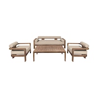 Contemporary 4 Piece Patio Conversation Set