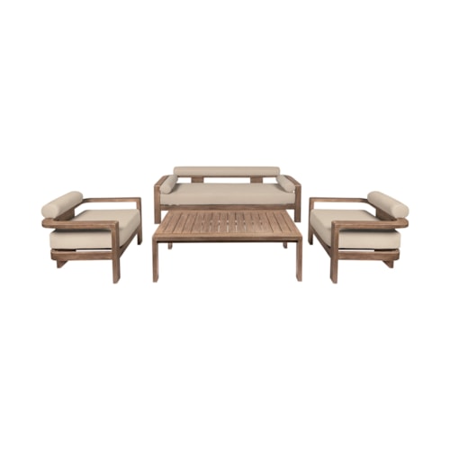 Contemporary 4 Piece Patio Conversation Set