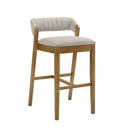 Low-Back Counter Stool w/Channel Tufting