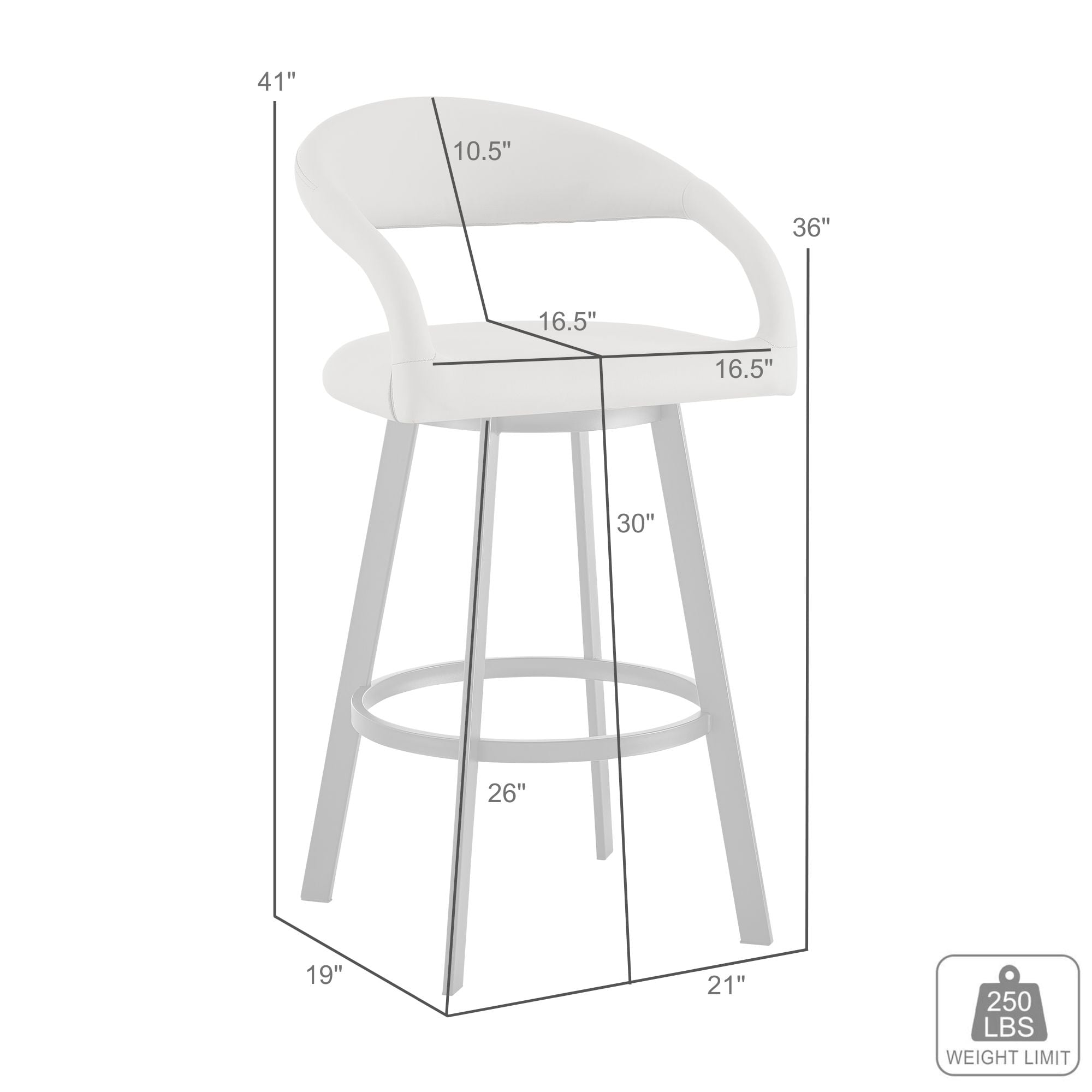 Armen Living Ramona Swivel Barstool