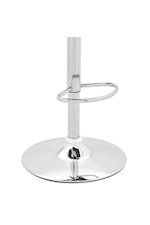 Armen Living Sabine Sabine Adjustable Swivel Cream Faux Leather with Walnut Back and Chrome Bar Stool