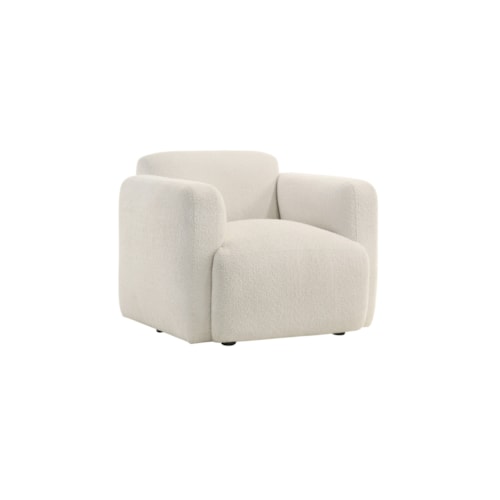 Contemporary Low-Profile Upholstered Accent Chair with Rounded Track Arms