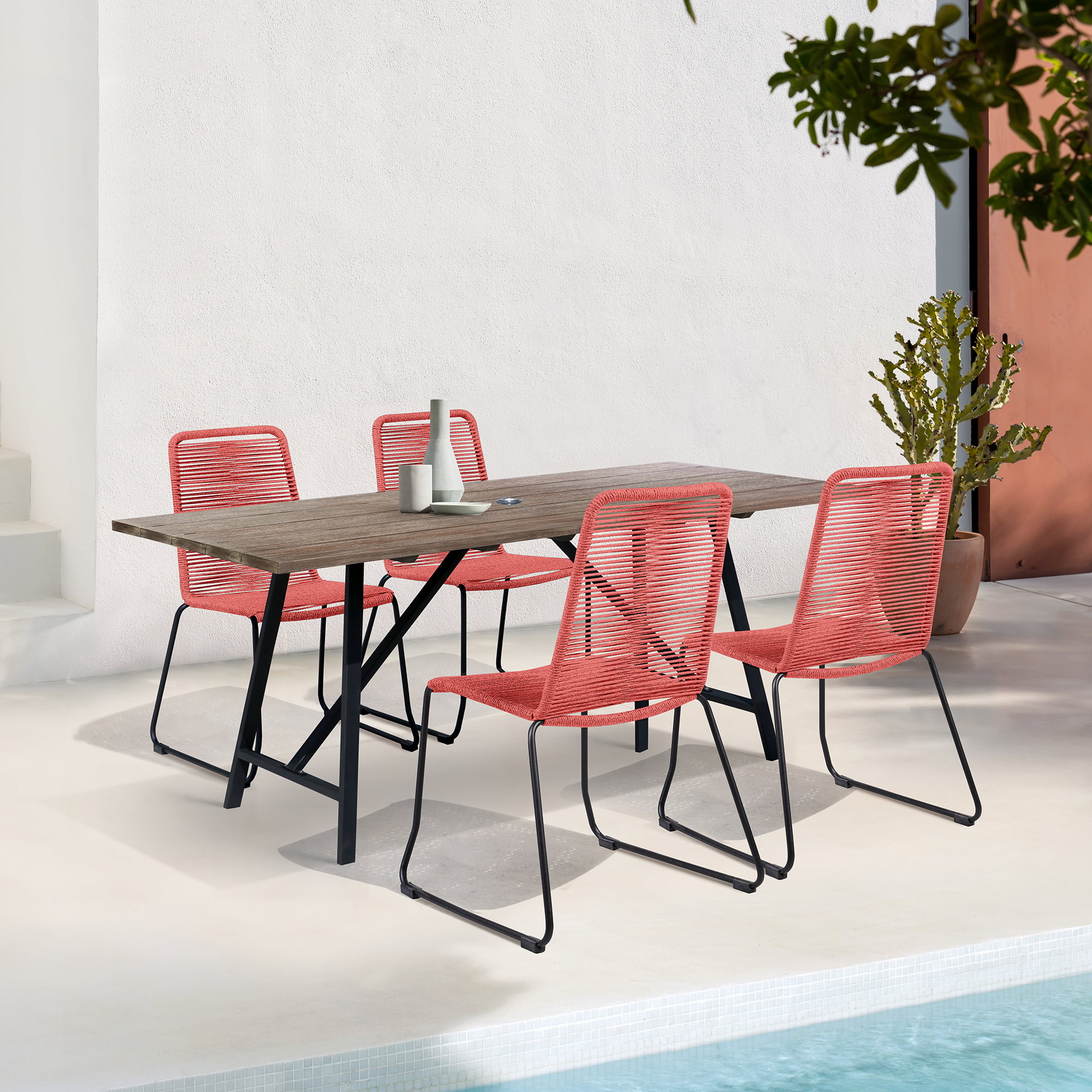Armen Living Frinton / Shasta 5-Piece Outdoor Dining Set