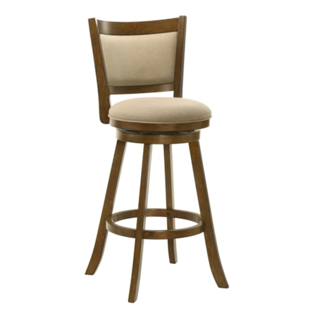 Upholstered Bar-Height Swivel Stool