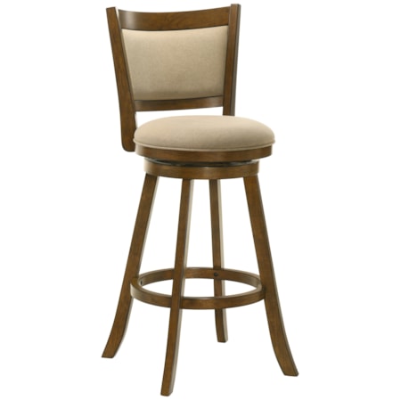 Upholstered Bar-Height Swivel Stool