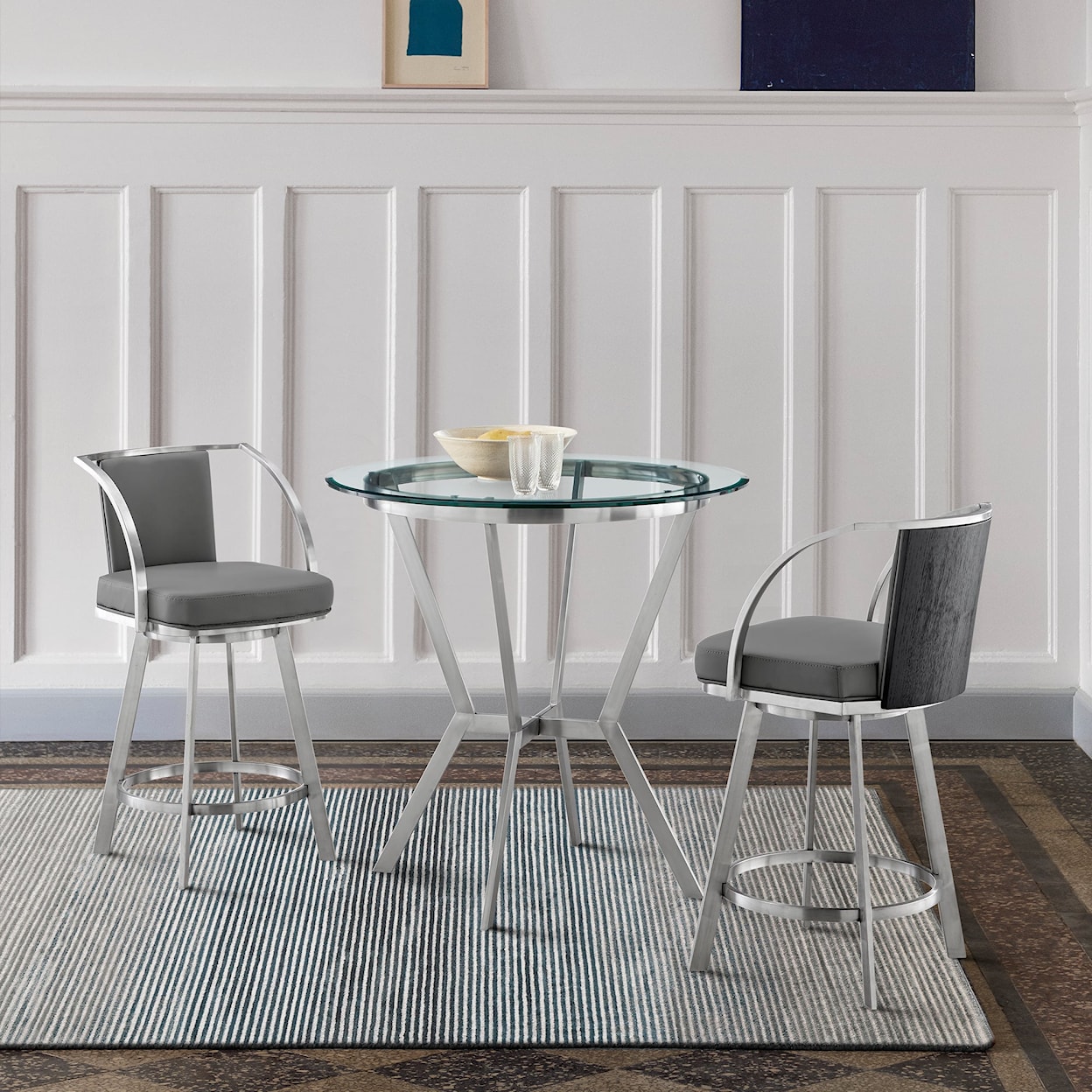 Armen Living Naomi & Livingston 3 PC Dining Set