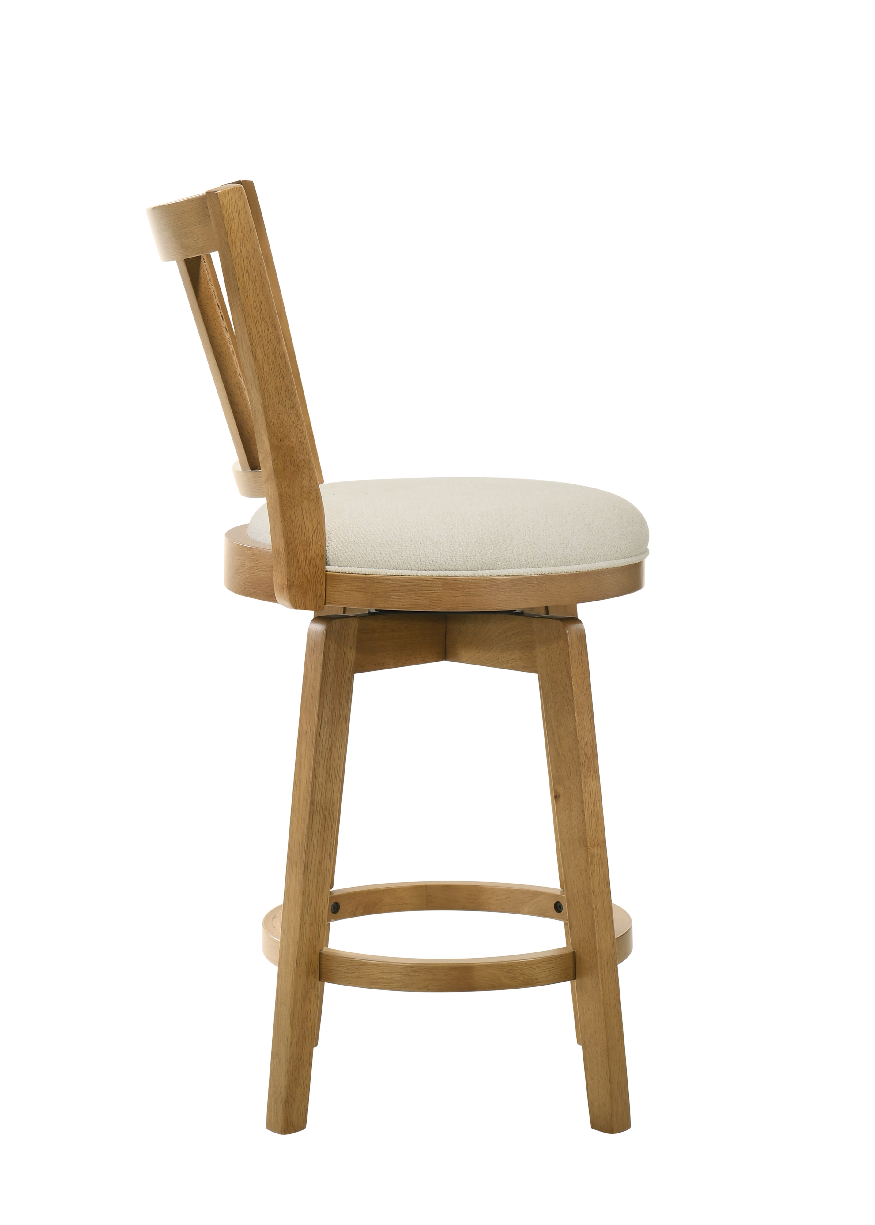 Splat-Back Upholstered Swivel Barstool