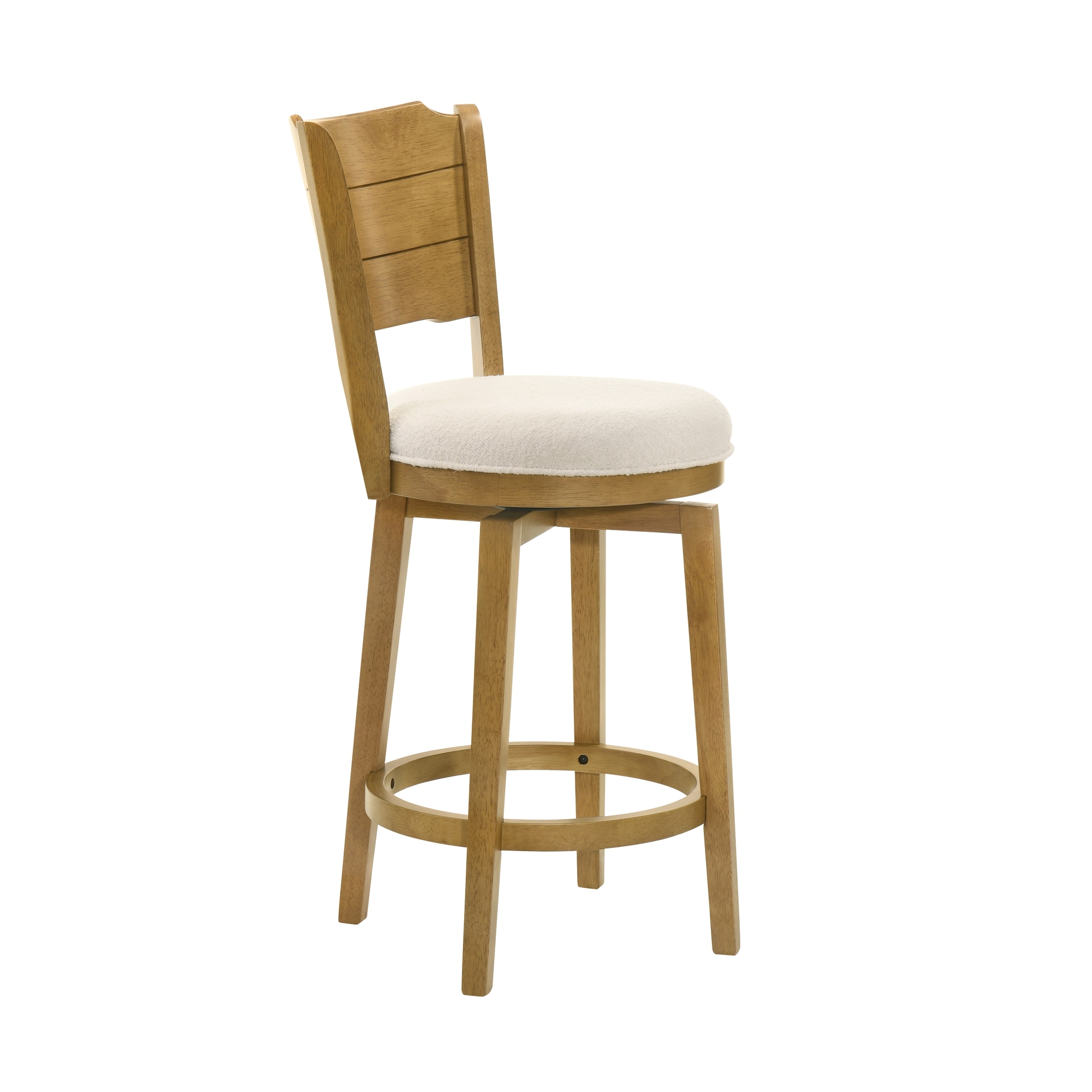 Armen Living Winsley Wooden Swivel Counter Stool w/Uph. Seat