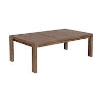 Contemporary Outdoor Coffee Table in Weathered Eucalyptus Wood