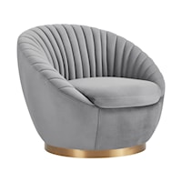 Glam Velvet Upholstered Swivel Chair