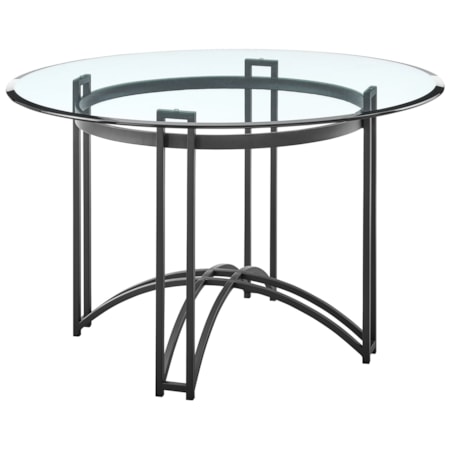 Round Glass-Top Dining Table