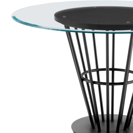 48&quot; Round Glass-Top Dining Table