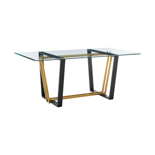 Modern Rectangular Dining Table with Glass Top
