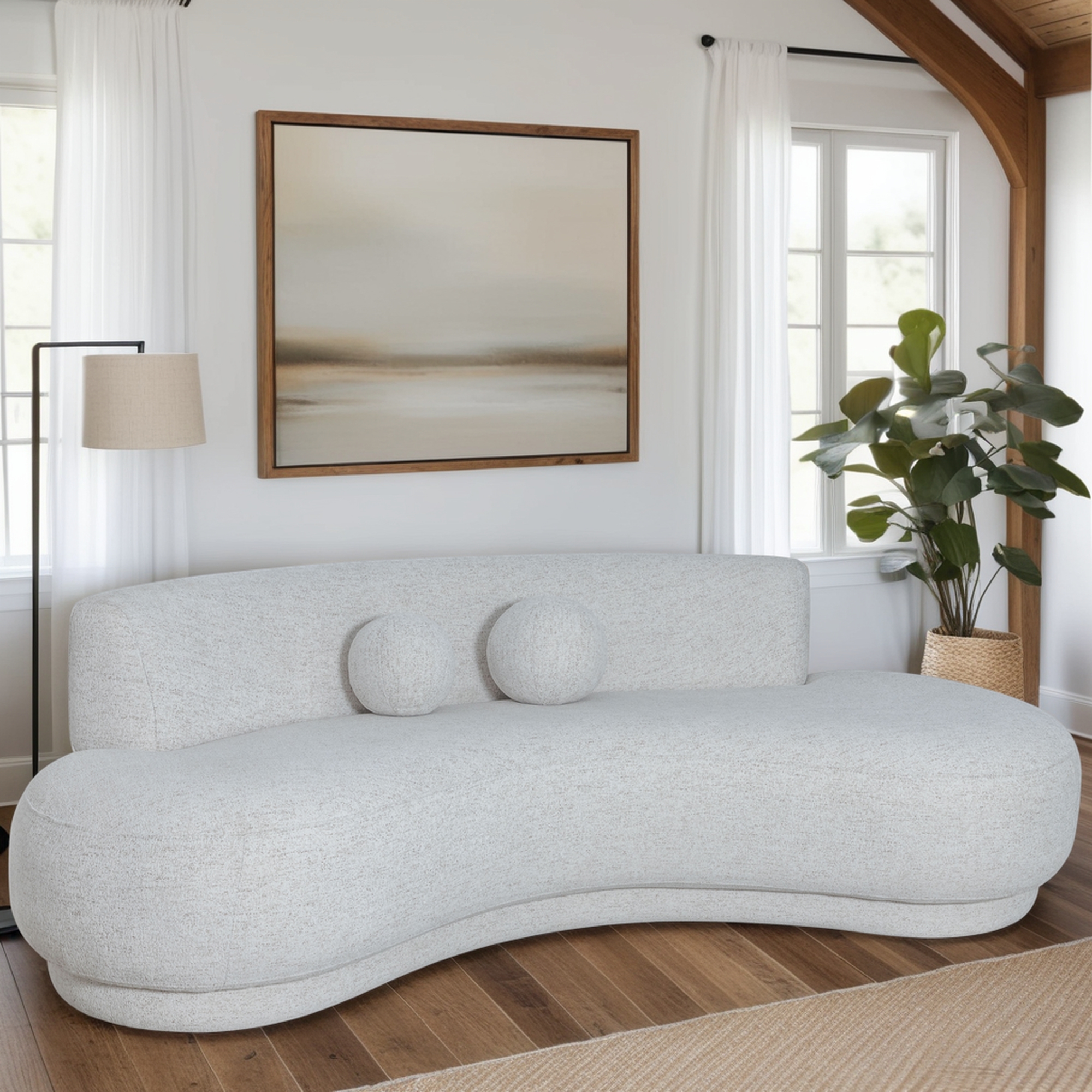 Armen Living Oakland Armless Oval Lounge Sofa