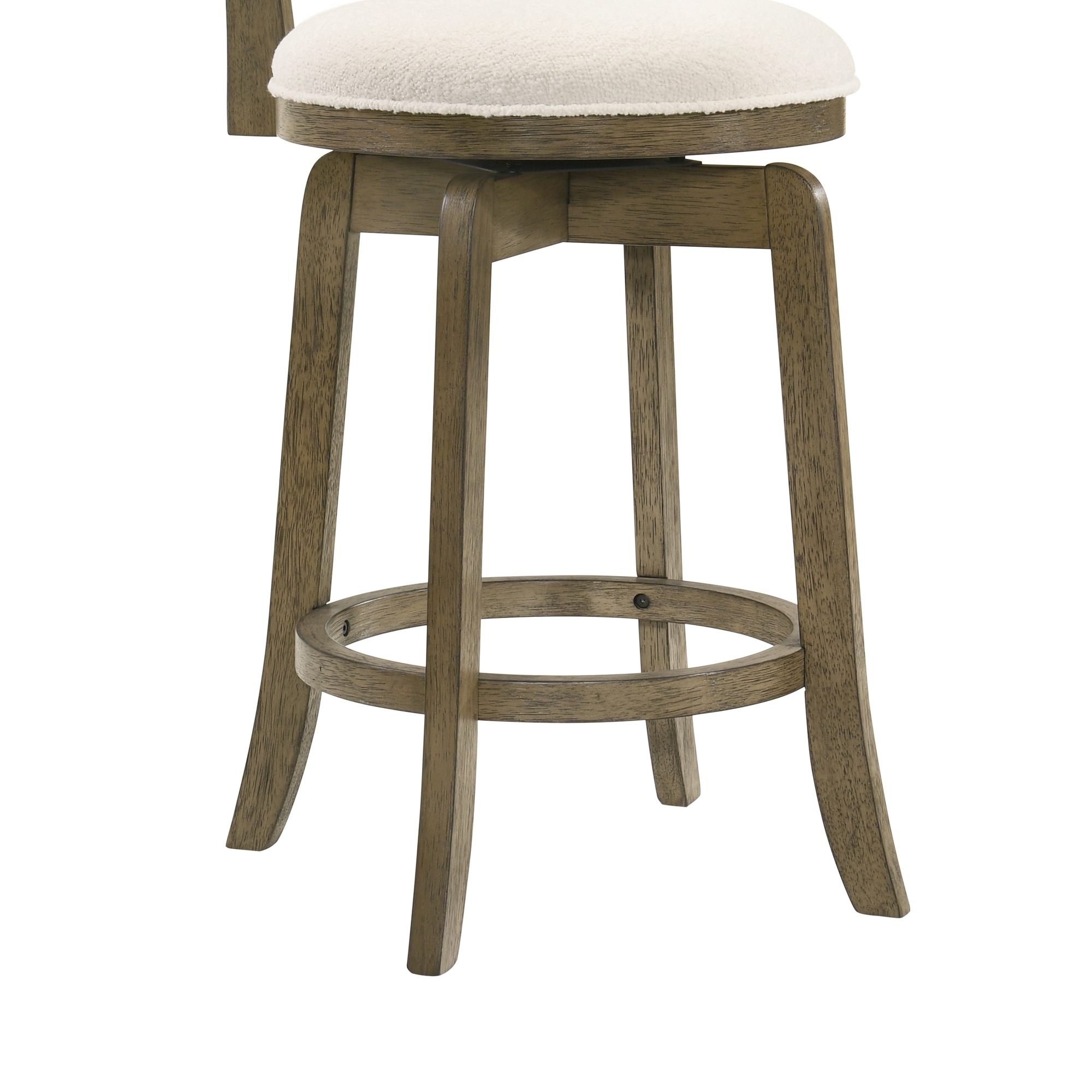 Armen Living Melindra Ladder-Back Upholstered Swivel Counter Stool