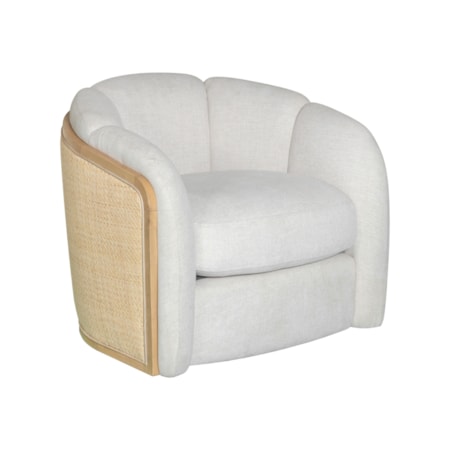 Rattan-Back Barrel Chair