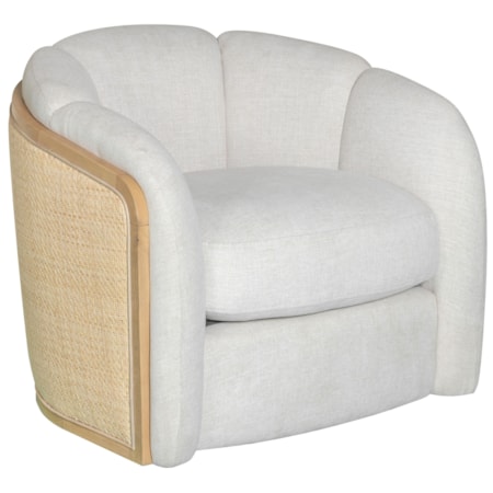 Rattan-Back Barrel Chair