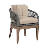 Contemporary Outdoor Dining Chair with Rope Accent