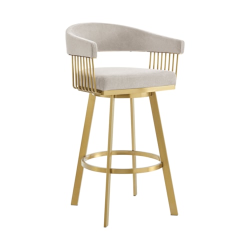 Contemporary Faux Leather Swivel Counter Stool