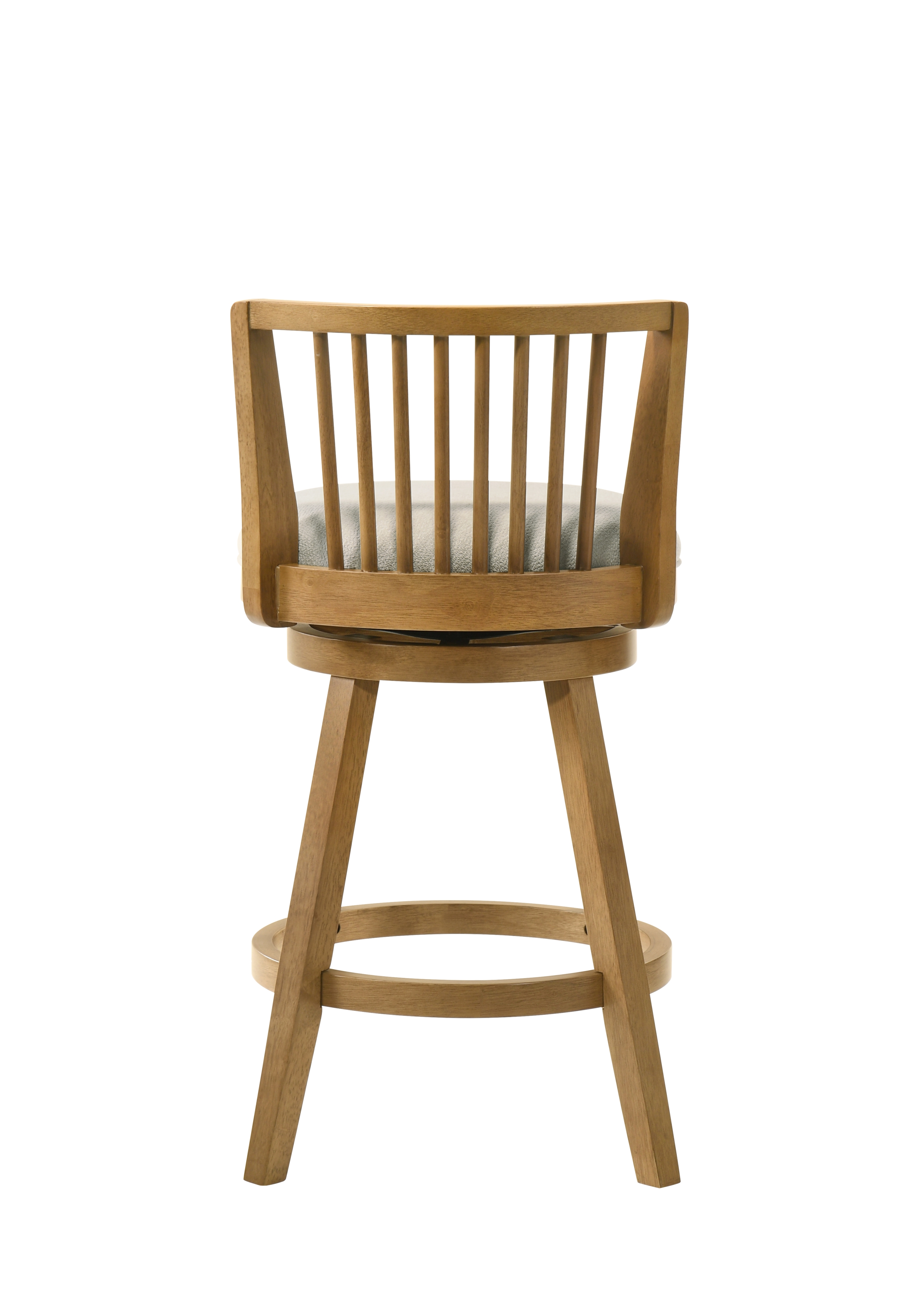 Uph. Spindle-Back Swivel Barstool