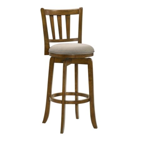 Slat-Back Swivel Barstool