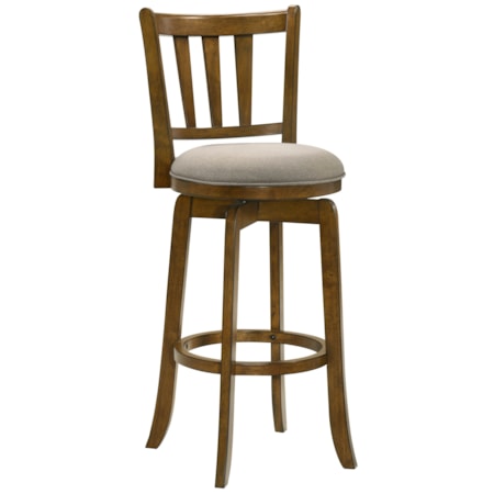 Slat-Back Swivel Barstool