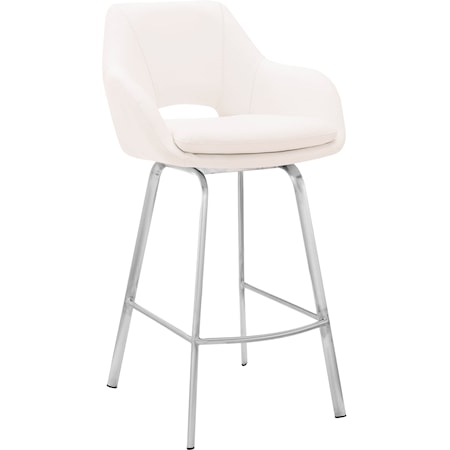 Contemporary Upholstered Swivel Counter Height Stool