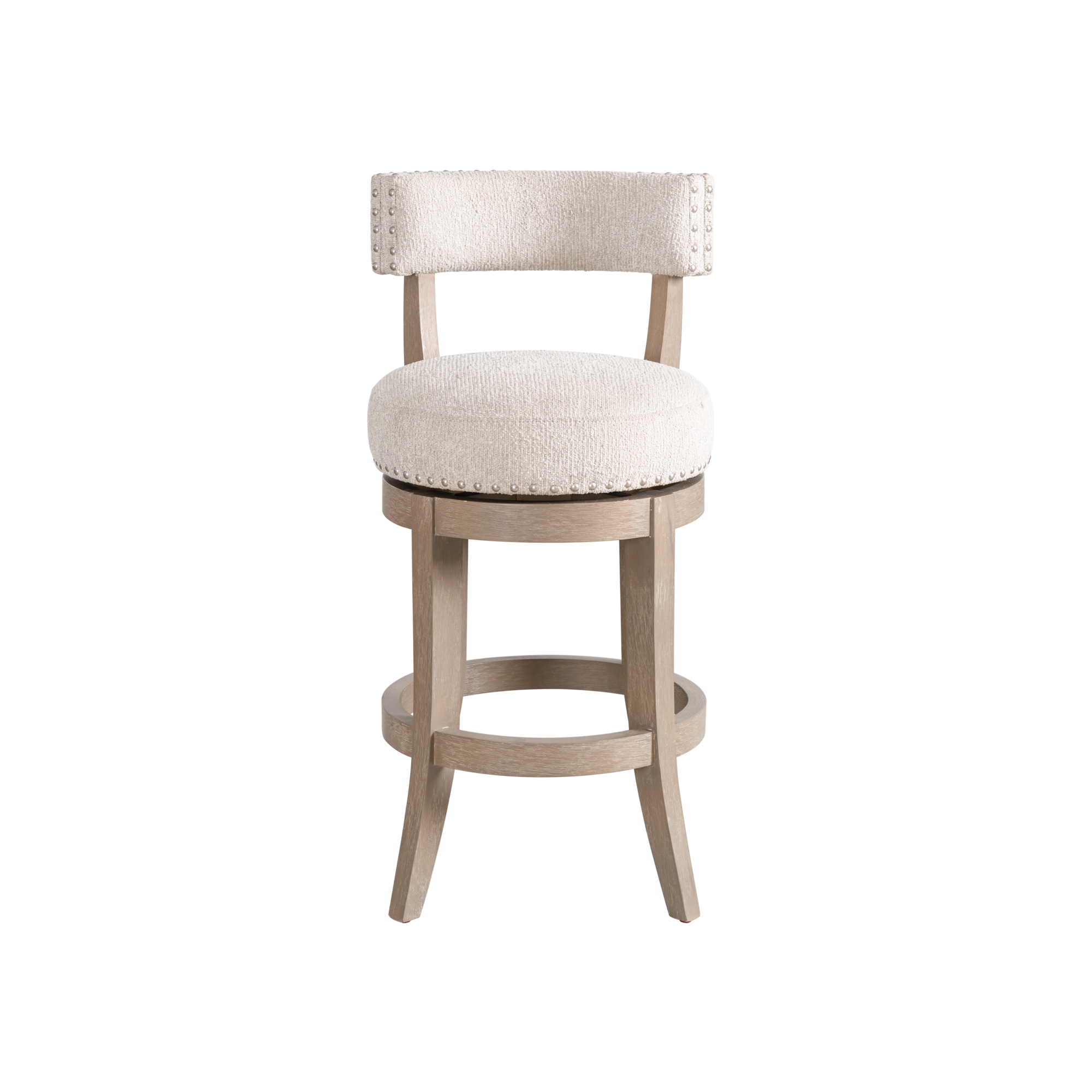 Armen Living Mystic Upholstered Open-Back Swivel Counter Stool