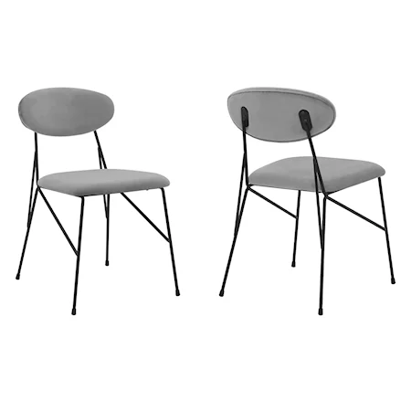 Set of 2 Contemporary Side Chairs with Minimalist Design