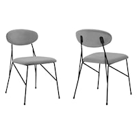 Set of 2 Contemporary Side Chairs with Minimalist Design