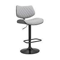 Contemporary Faux Leather Adjustable Height Bar Stool