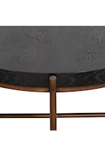 Armen Living Sylvie Sylvie Brushed Oak and Metal Round Coffee Table