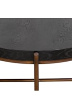 Armen Living Sylvie Sylvie Brushed Oak and Metal Round Coffee Table