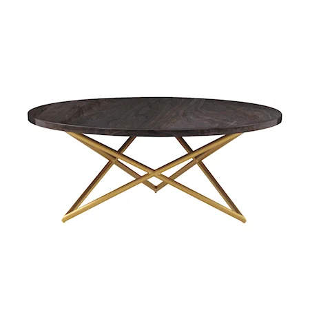 Glam Coffee Table with Brushed Gold Legs