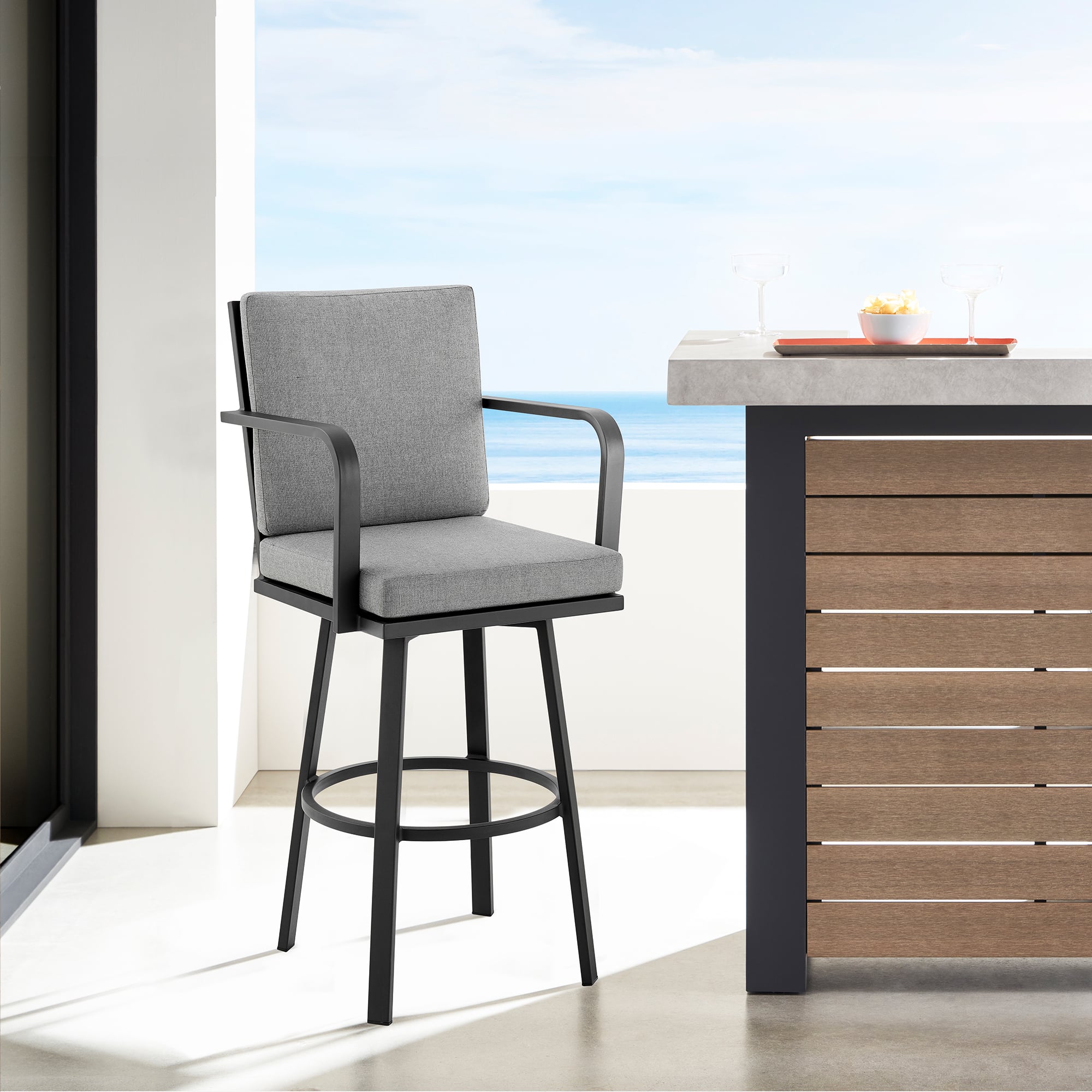 Armen Living Arnauld Outdoor 30" Barstool