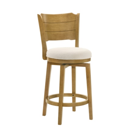 Wooden Swivel Counter Stool w/Uph. Seat