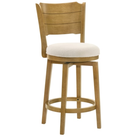 Wooden Swivel Counter Stool w/Uph. Seat