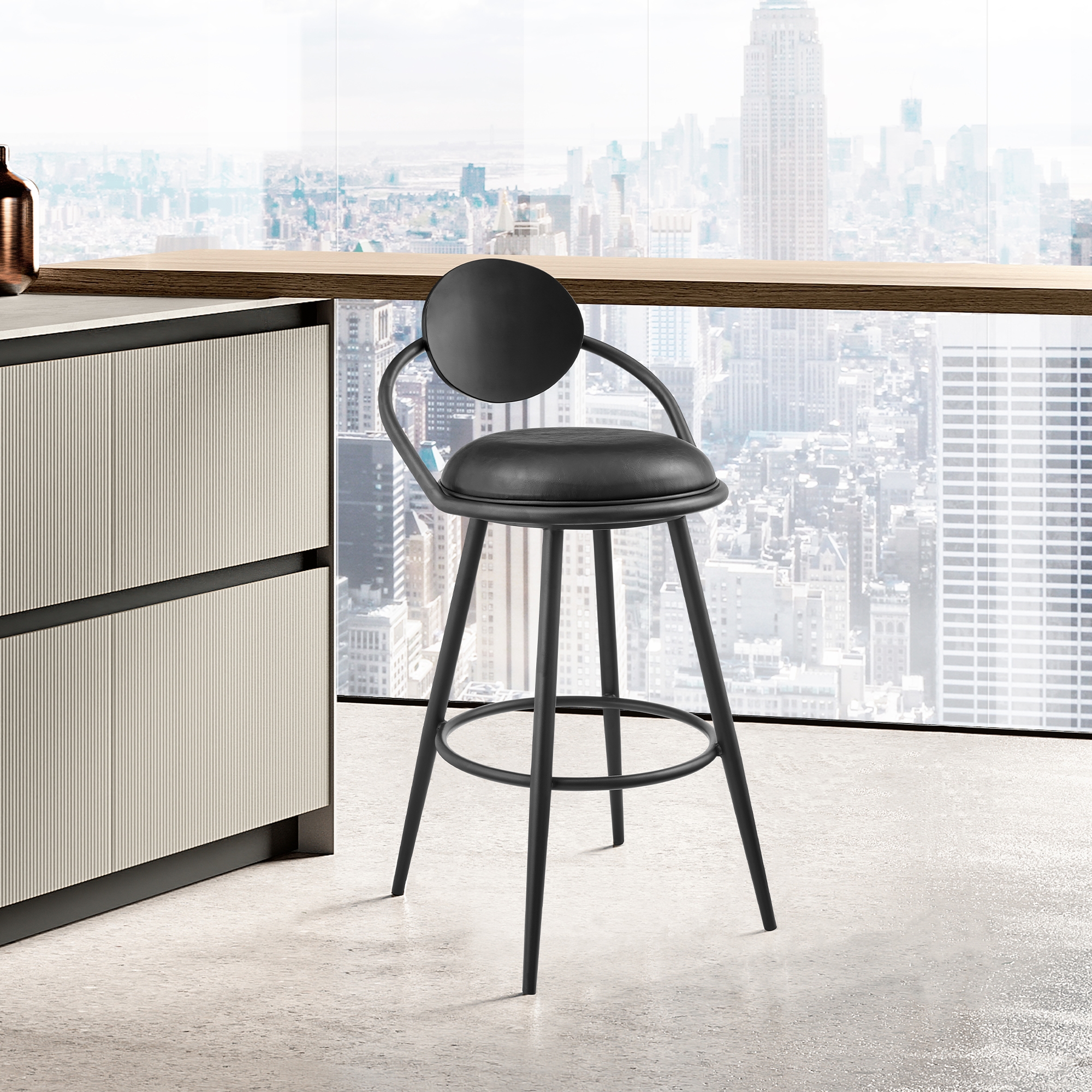 Armen Living Carnation Swivel Counter Stool
